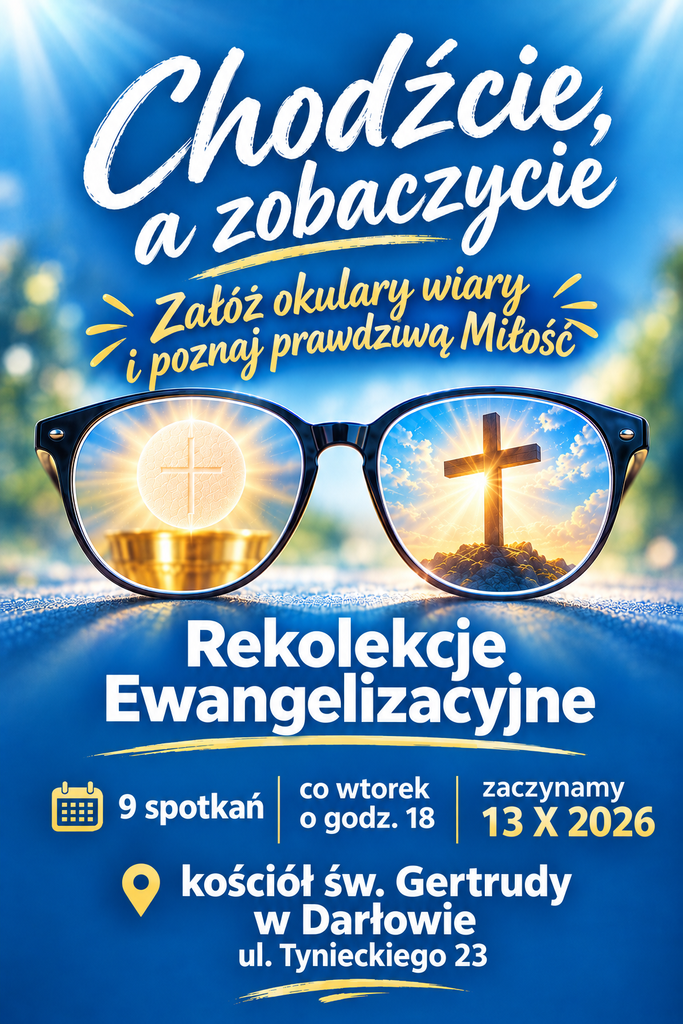 Zapraszamy na rekolekcje w naszym kościele. Start już 13 października o godz. 18.00. 1 plakat REO 2026 1 1